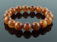main image for ad Luxury Orange Baltic Amber Beaded Stretchy Bracelet for Men Women Perfectly Rounded 12mm Genuine Amber Beads Jewellery Bracelet for Men Women