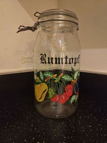 Rumtopf Large Vintage Kitchenalia 1970s Glass Jar