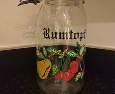 Rumtopf Large Vintage Kitchenalia 1970s Glass Jar