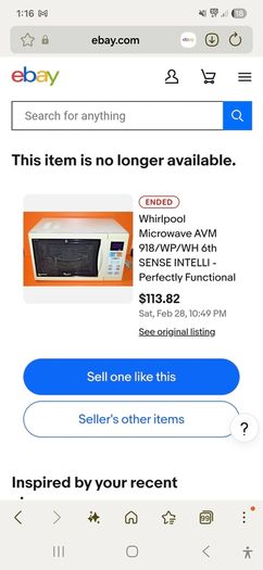 Rare Find Vintage 27L Whirpool Microwave and Grill