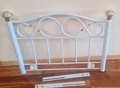 3ft White Metal Headboard