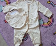 First Size(Newborn), Bnwot Next Star Sleepsuit with Matching Bib