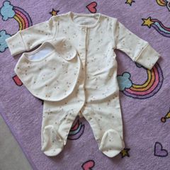 First Size(Newborn), Bnwot Next Star Sleepsuit with Matching Bib