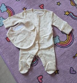 First Size(Newborn), Bnwot Next Star Sleepsuit with Matching Bib