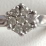 18ct white gold diamond cluster ring - size N Image 2
