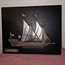 3D Silver Galera "La Reale" Francia 1680 on leather frame Image 6