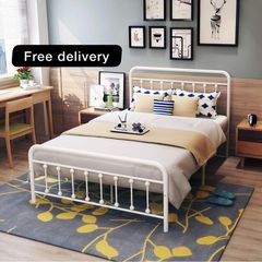 Double Bed Frame with Headboard and Footboard Heavy Duty