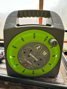 18m 2 sockets extension lead reel