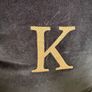New Ex display 50cm x 50cm navy velvet cushion with taupe herringbone embroidered K Image 2