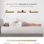 King Size Mattress,10.2 INCH Hybrid Memory Foam Image 2