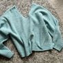 Blue woolly ladies jumper XS/S v-neck Image 2