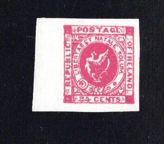 1867 Ireland Fenian Rising Political Label 1c pink label reprint (not 1967) mint never hinged (MNH) with four margins
