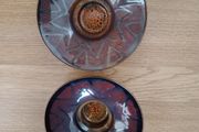 American Art Pottery Candle/Tea light Holders x 2
