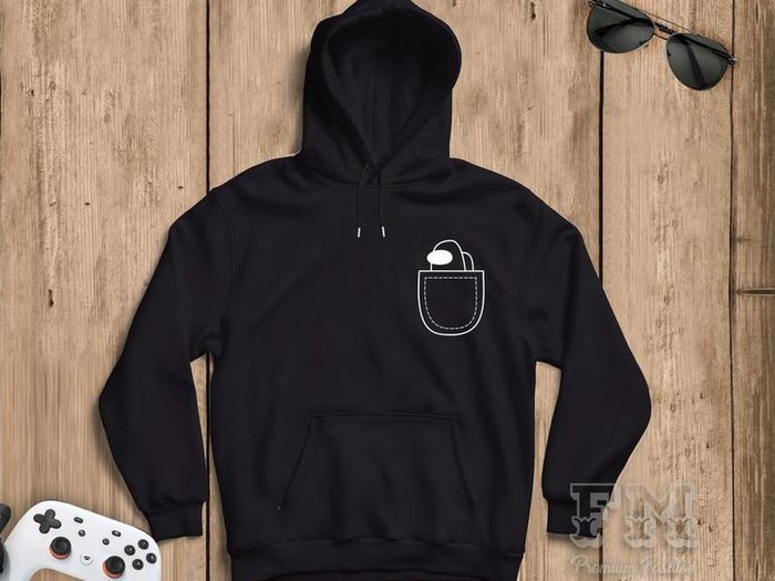 Among Us Pocket Crewmate Hoodies, Crewmate Sweatshirt, Imposter Kids Hoodie, Funny Twitch Gamer Hoodies, Christmas Matching Among Us Costume