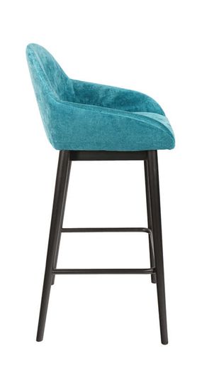 Azure Haven Armrest Stool  Luxurious Blue Bucket Bar Seating