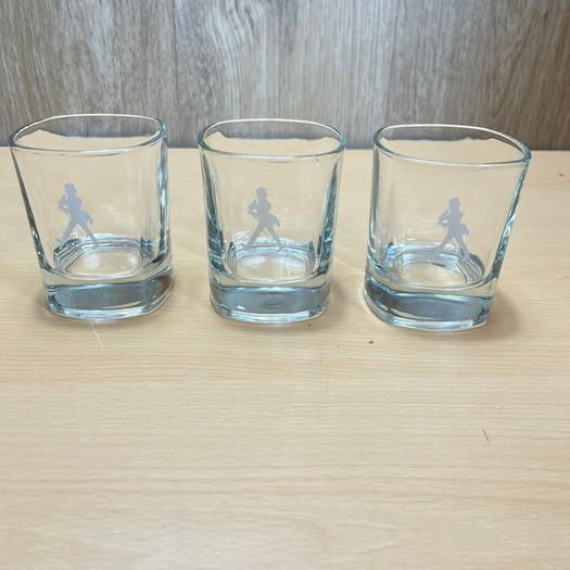 3 x Johnnie Walker Whisky Glasses Vintage - Striding Man
