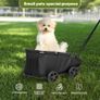 Mini Dog Strollers for Mini Pets, Foldable Multifunctional Shopping Carts with Extendable Pull Handle, Doggie Wagon Built-in Cushion and Safety Rope with Storage Bag (Black) Image 8
