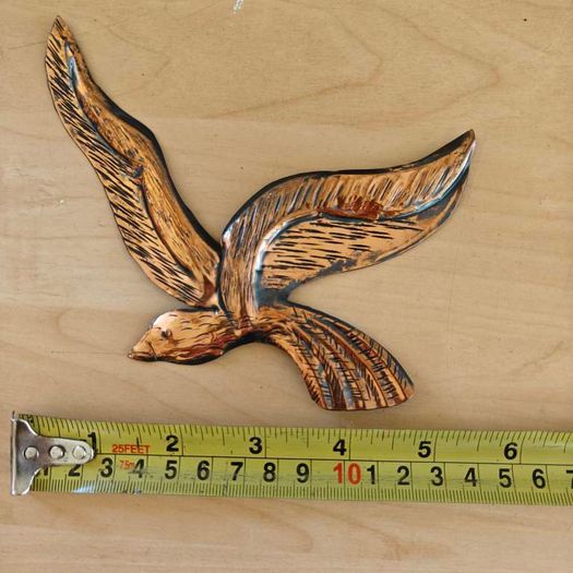 Set of 3 1970s copper flying birds retro kitsch items