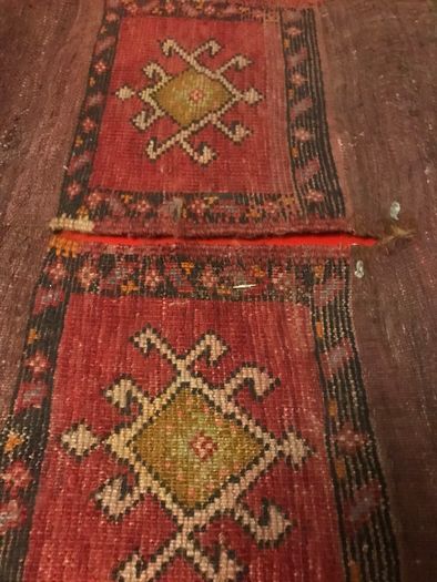 Antique Persien hand loomed saddleback bag