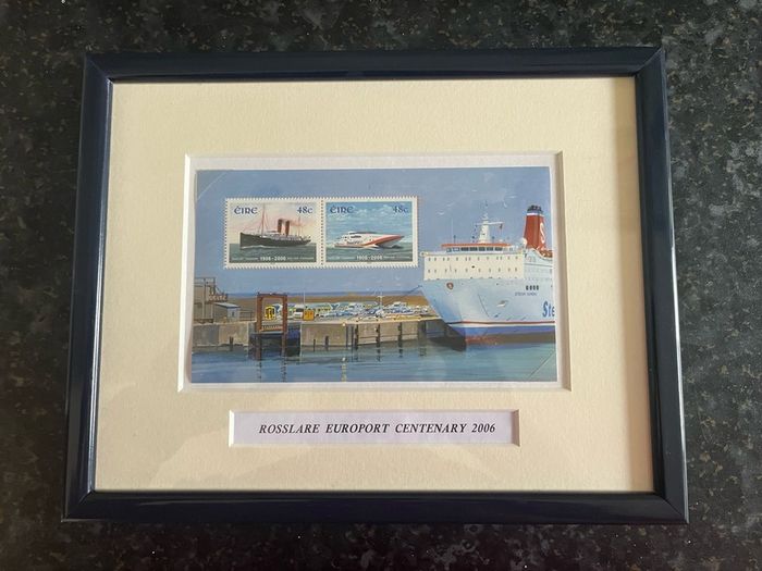 Rosslare Europort Centenary framed stamps