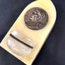 Vintage Italian holy water font with Pope Pius Xi plaque signed Tschudin Image 3