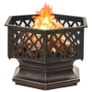 Rustic Fire Pit with Poker 76 cm XXL Steel Image 4