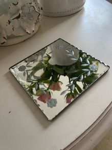 Shabby Chic Set of Laura Ashley Effect Mirror Base Effect.Perfect to sit Diffusers on rings and things or display an item