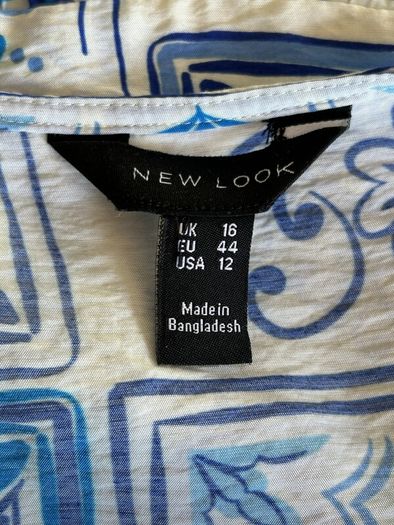 New Look Blue and White Faux Wrap Summer Dress