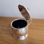 Vintage  English Silver plate mustard pot with cobalt glass liner Image 4