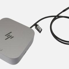 HP Docking station G6 100W, charger and USB 100W cable included.