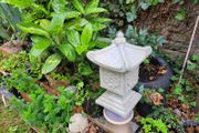 Japanese-style concrete garden lantern ornament,  Pagoda