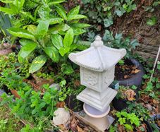 Japanese-style concrete garden lantern ornament,  Pagoda