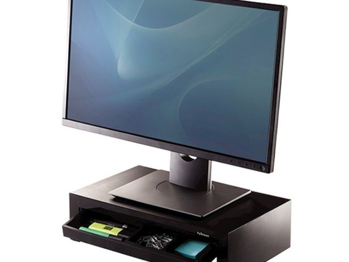 Monitor riser with drawer