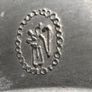 Pair Vintage German 95% Pewter 3D Relief Wall Plates - Angel Mark Image 4