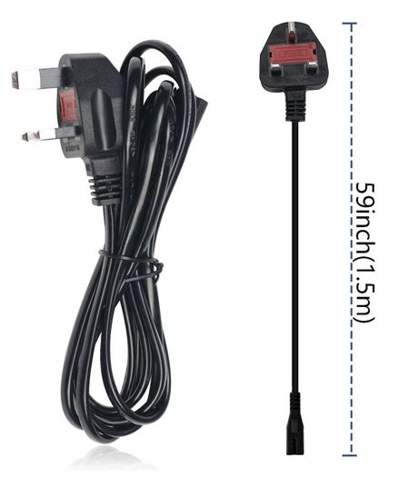 New 1.5m Mains Power Cable Lead UK Plug to IEC C7 Figure 8 2 Pin Cord #1146