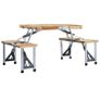 Folding Camping Table with 4 Seats Steel Aluminium Image 4