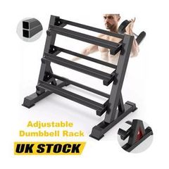 Heavy Duty Dumbbell Rack Storage Stand Hex Weight 3 Tier Wide Home Gym Storage - FREE DELIVERY