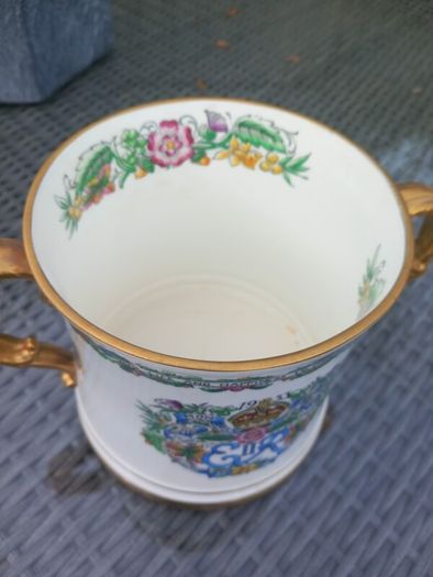 V large Hammersley bone china ER2 1952 loving cup