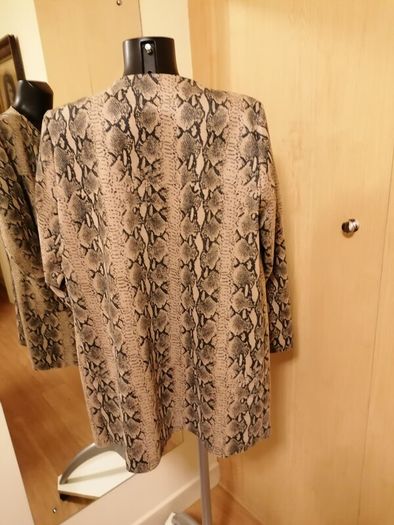 Women's Faux Suede Snake Print Coat Size M