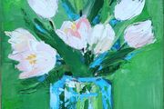 Celina Mastella Oil painting white tulips