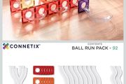CONNETIX Magnetic Tiles Rainbow Ball Run Pack, 92 Pieces