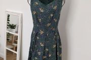 Green dress with flower pattern size 8