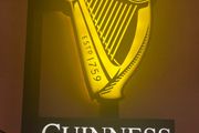 Light Up Double Sided Guinness Harp sign