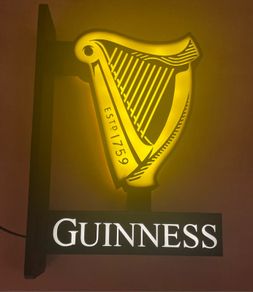 Light Up Double Sided Guinness Harp sign
