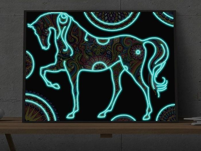 Luminous Diamond Painting Kit. Horse
