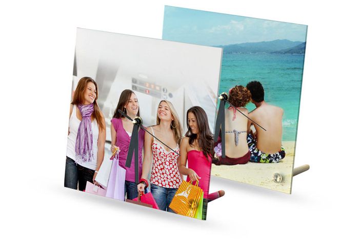 Personalised Toughened Glass Clock - Square shape with your photo or image