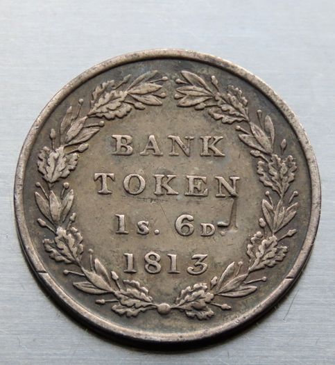 1813 Silver Bank Token 1 Shilling 6 Pence - George III