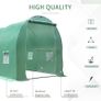 4 x 2 x 2 m Polytunnel Greenhouse with Roll-up Door and 6 Mesh Windows, Walk-in Garden Tunnel Warm House Tent with UV-resistant PE Cover and Galvanised Steel Frame, Green Image 5