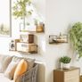 Rustic Floating Shelves, Decorative Wood Wall Shelves Set of 3, Wall Mounted Storage Shelves for Bedroom, Living Room, Kitchen, Bathroom, Office and More Carbonized Image 2