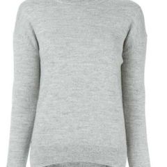 Cedric Charlier Grey Alpaca and wool high neck jumper